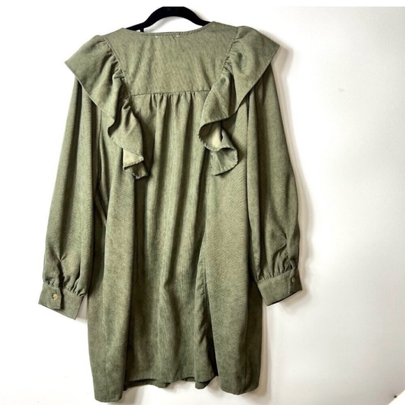 Entro green button up dress women’s size 1X - Picture 4 of 7